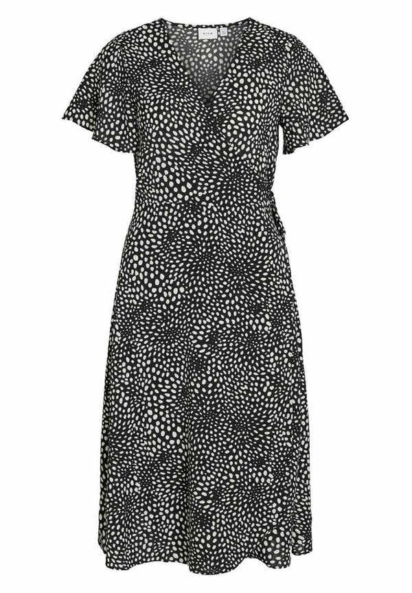 VILA VILOVIE S/S WRAP MIDI DRESS - NOOS