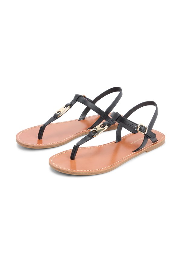Tommy Hilfiger LEATHER TH MONOGRAM STRAP SANDALS
