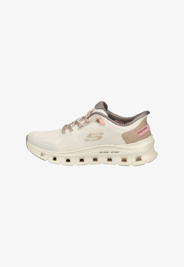 Skechers GLIDE-STEP PRO - Trainers - natural mesh/brown trim