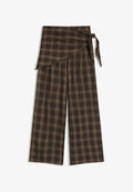 Bershka TAILORED FIT SCARF TROUSERS 01209172 - Trousers - dark brown
