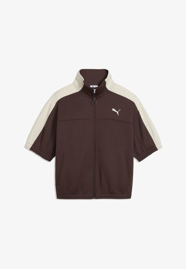 Puma T7 FULL ZIP TRAININGSJACKE - Zip-up sweatshirt - chocolate brown
