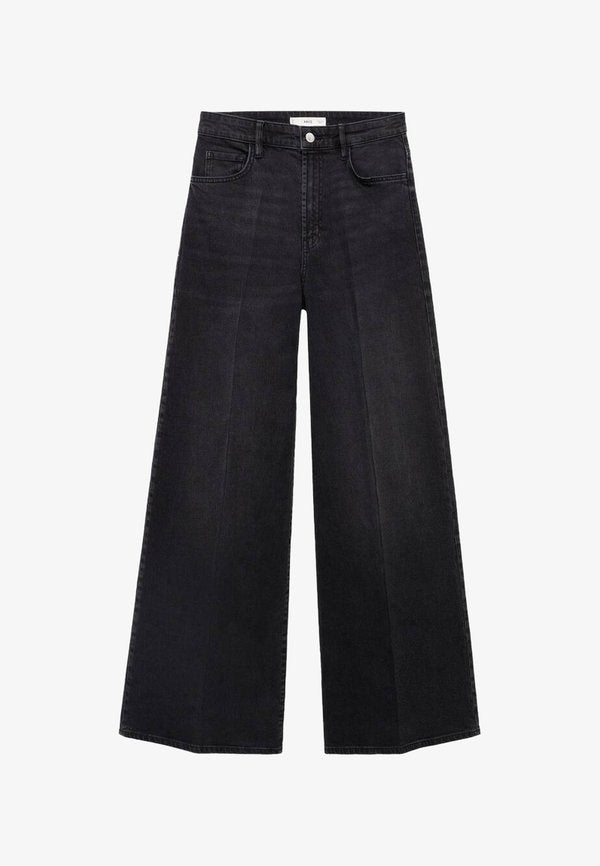 Mango Wide Leg - black denim