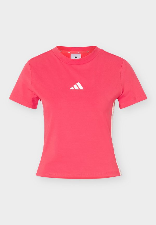 adidas Sportswear ESSENTIALS 3 STRIPES SLIM BABY  - Print T-shirt - power pink/white
