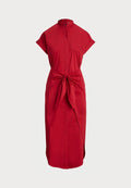 Lauren Ralph Lauren Petite TIE FRONT COTTON BLEND SHIRTDRESS