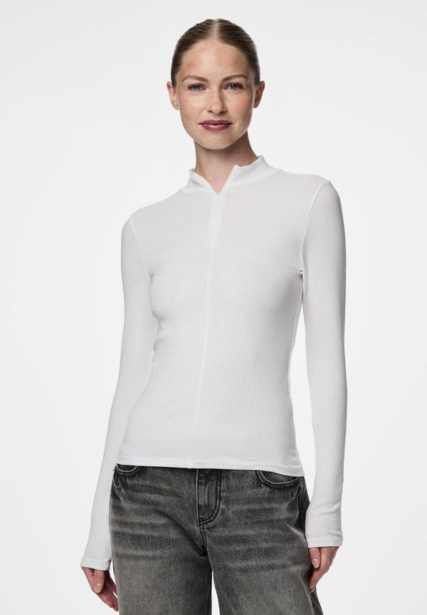 Pieces PCKITTE ZIP T-NECK