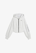 Puma STREET GLAM BEDAZZLED FZ BALLOON SLEEVE HOODIE FL - Zip-up sweatshirt - white glow heather