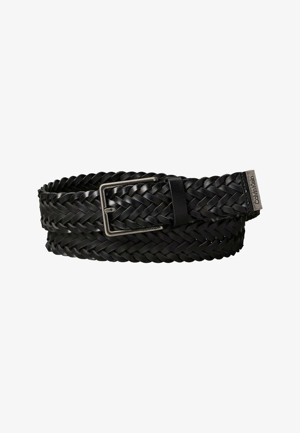 Calvin Klein Braided belt - black/antique silver-coloured