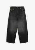 Bershka EMBROIDERED NEOBARREL - JEANS - Relaxed fit jeans - black