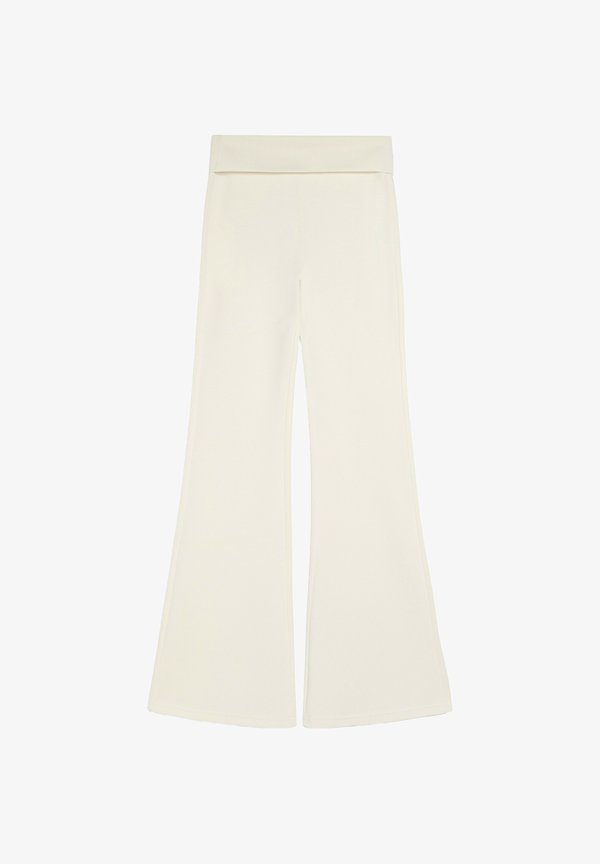 Bershka FLARED - TROUSERS - Trousers - beige