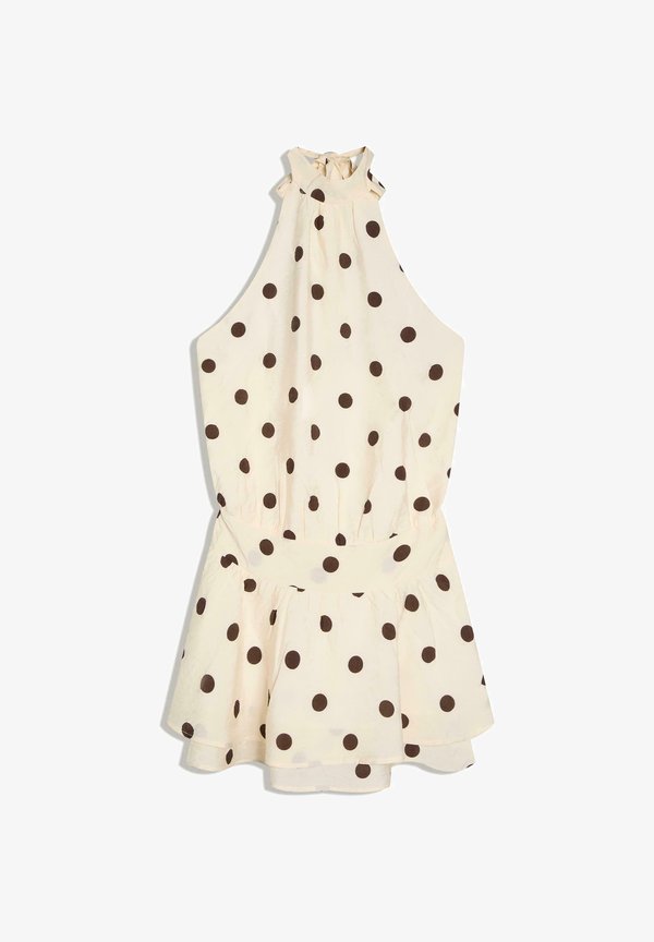 Bershka POLKA DOT - MIDI DRESS - Day dress - white
