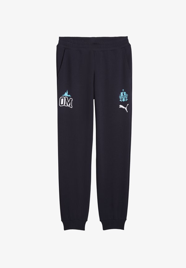 Puma OLYMPIQUE DE MARSEILLE FTBLCULTURE - Tracksuit bottoms - new navy-bright aqua
