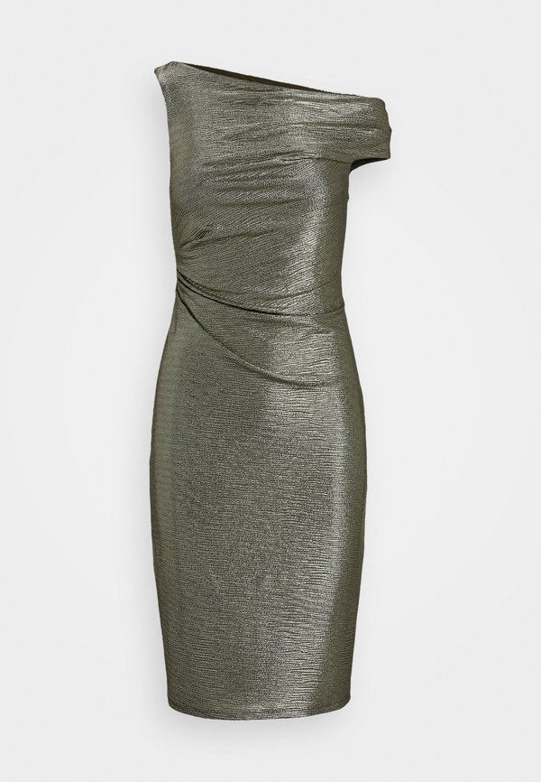 Lauren Ralph Lauren METALLIC ONE SHOULDER COCKTAIL DRESS