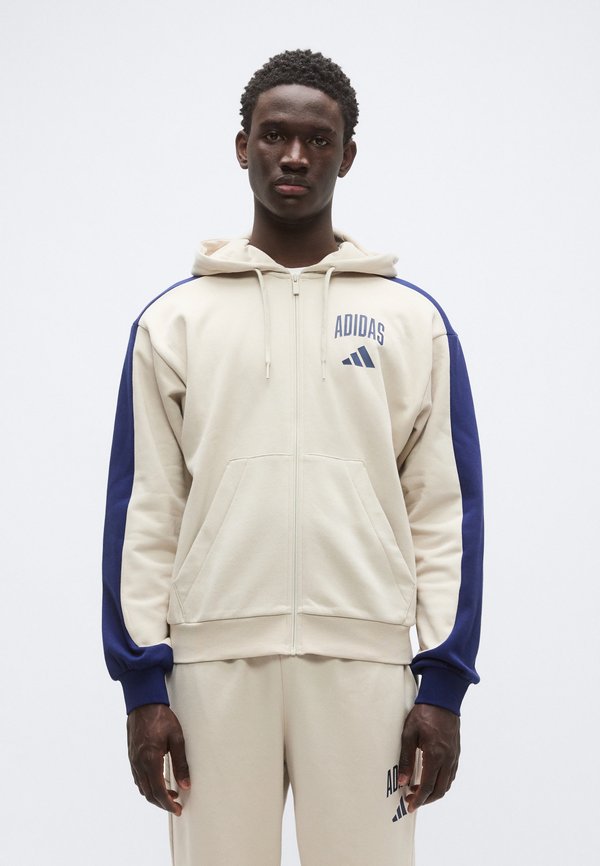 adidas Sportswear COLLEGIATE FLEECE FULL-ZIP - Zip-up sweatshirt - alumina/dark blue