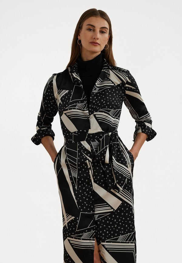 Lauren Ralph Lauren GEO PRINT BELTED TWILL SHIRTDRESS