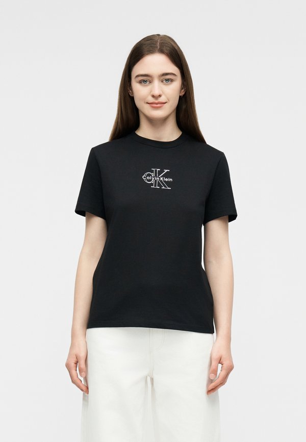 Calvin Klein Jeans SS CLASSIC FOIL MONOLOGO TEE - Print T-shirt - black