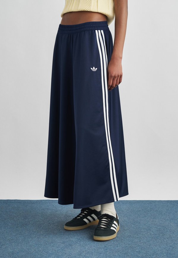 adidas Originals FIREBIRD SKIRT - Maxi skirt - night indigo/white