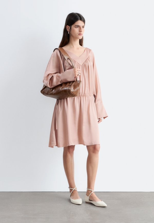 & OTHER STORIES & OTHER STORIES DRAWSTRING V-NECK MINI DRESS