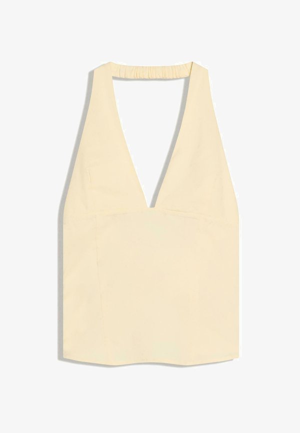 Bershka FRONT ZIP TOP - Blouse - yellow
