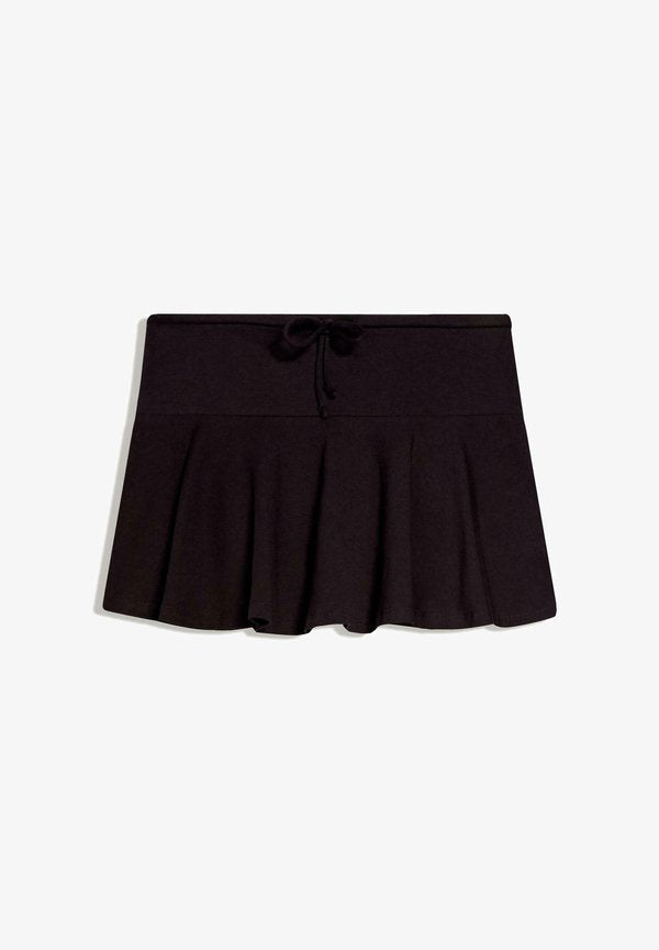 Bershka MINI WITH BOW AT THE WAIST - SKORT - A-line skirt - black