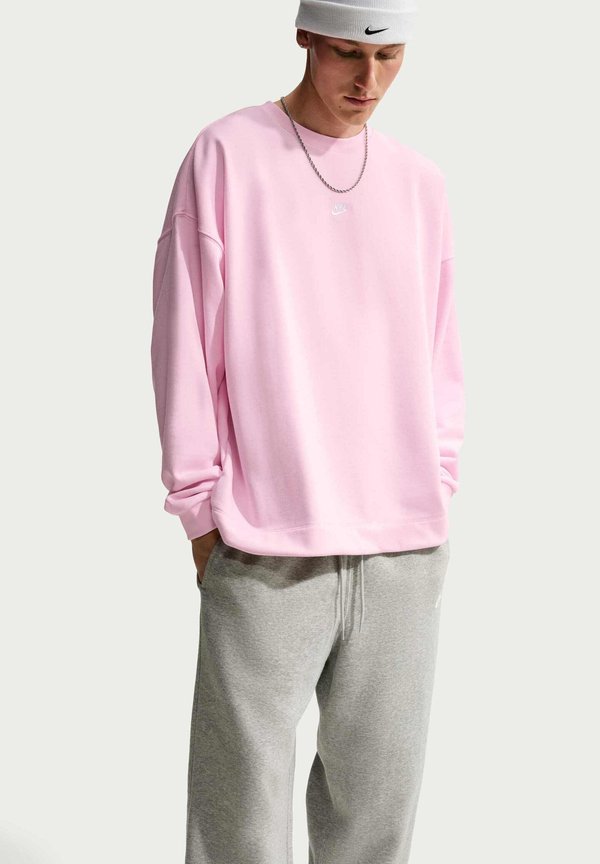 Nike Sportswear NIKE SPORTSWEAR MEN'S OVERSIZED FRENCH-TERRY CREW-NECK SWEATSHIRT SPORTS - Sweatshirt - pink foam white