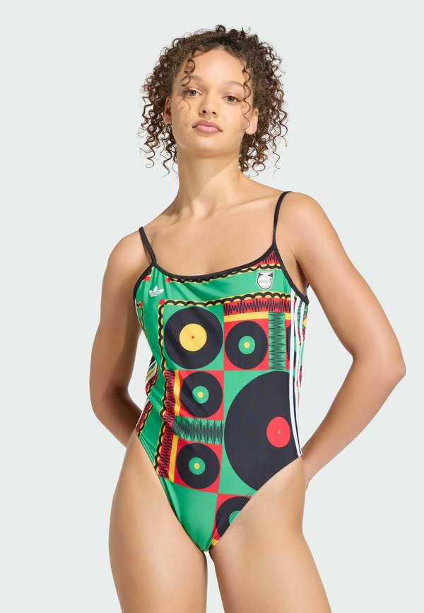 adidas Originals JAMAICA U-BACK  - Swimsuit - vivid green   black   white