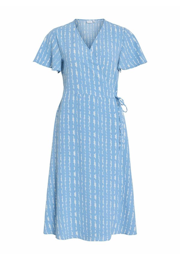 VILA VILOVIE S/S WRAP MIDI DRESS - NOOS