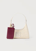 Calvin Klein EMBLEM SHOULDER - Handbag - white alyssum