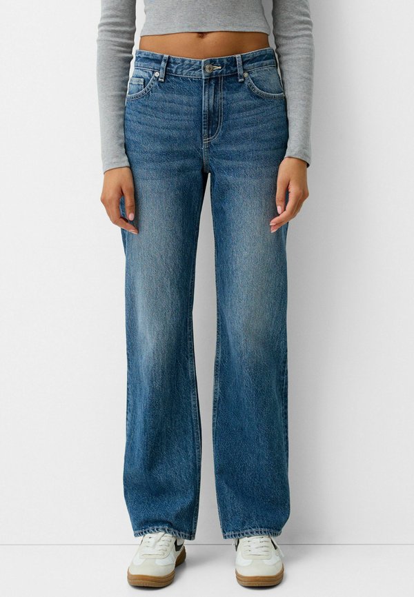 Bershka Straight leg jeans - dark blue