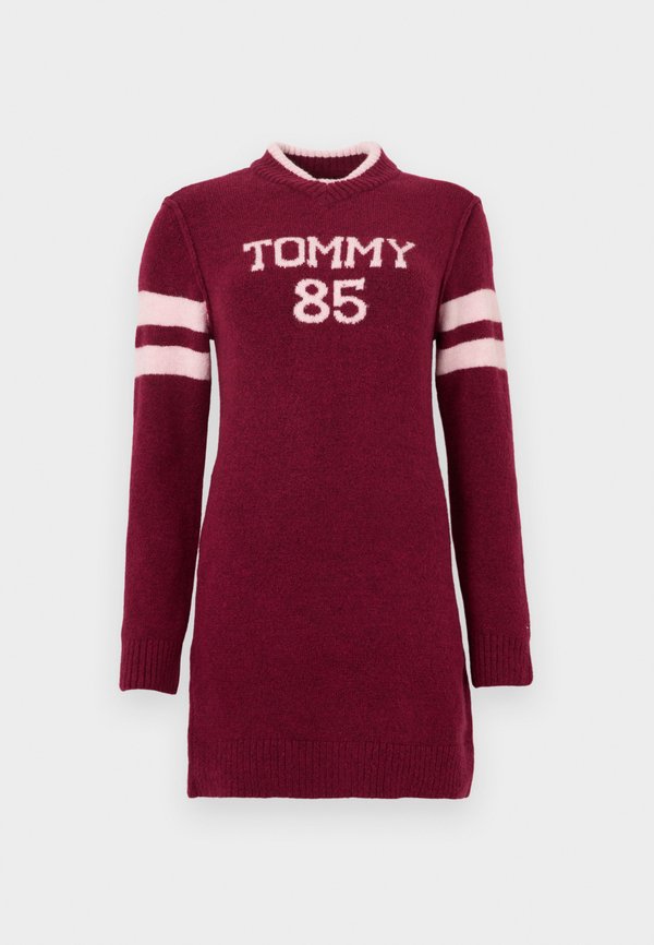 Tommy Jeans INTARSIA LOGO V-NECK MIDI JUMPER DRESS