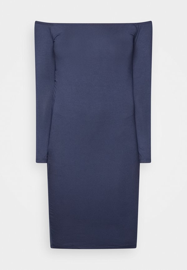 WAL G. HARRY OFF SHOULDER MIDI DRESS