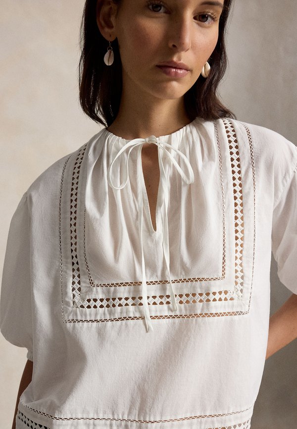 Polo Ralph Lauren LACE-TRIM COTTON SHIRT