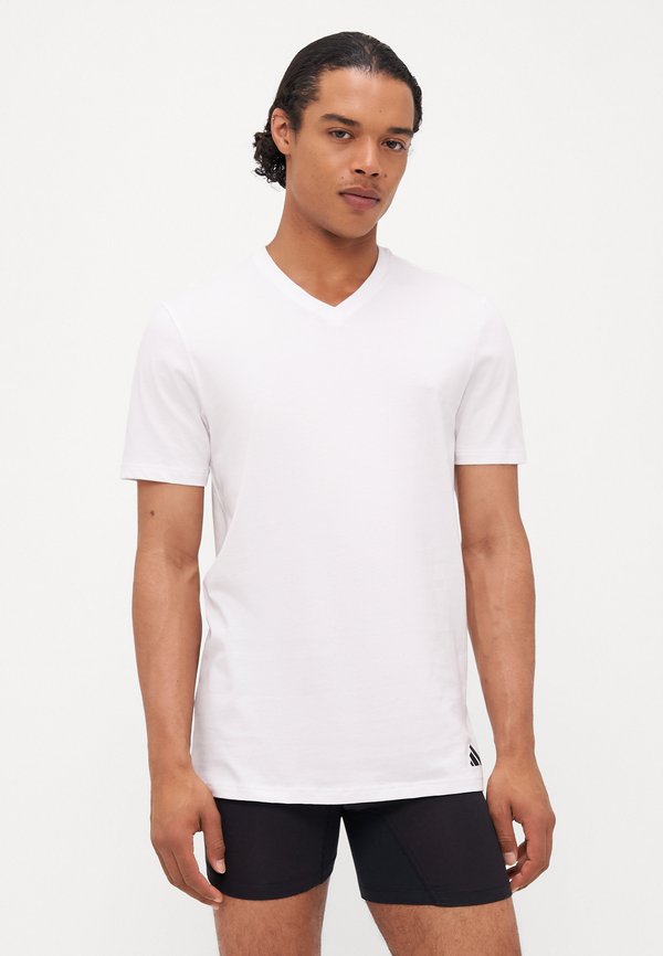 adidas Sportswear V NECK 3 PACK - Undershirt - white/mottled light grey/black