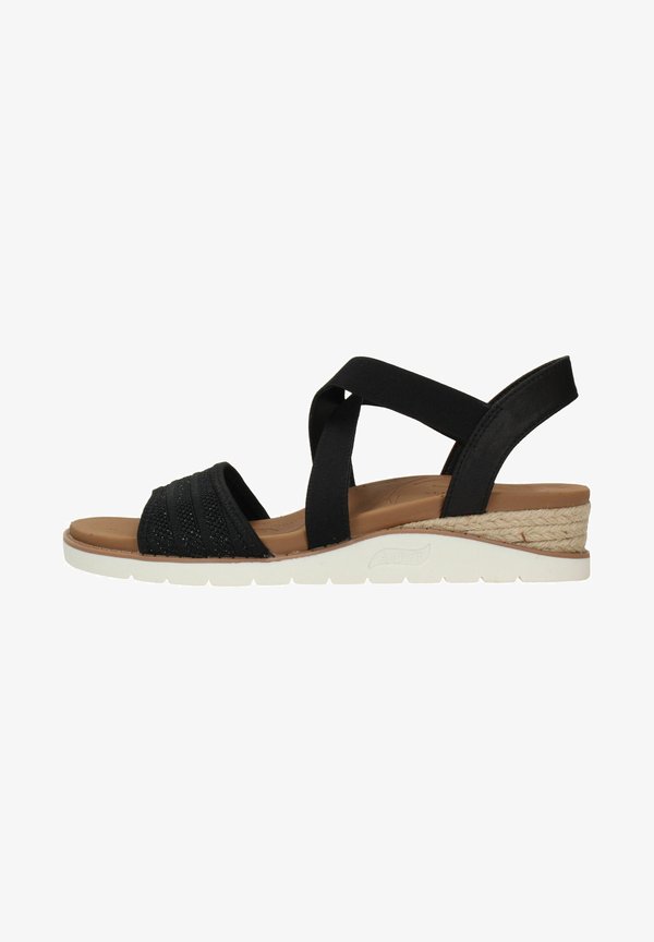 Skechers ARCH FIT BEACH KISS-BOHO BEYOND - Wedge sandals - blk