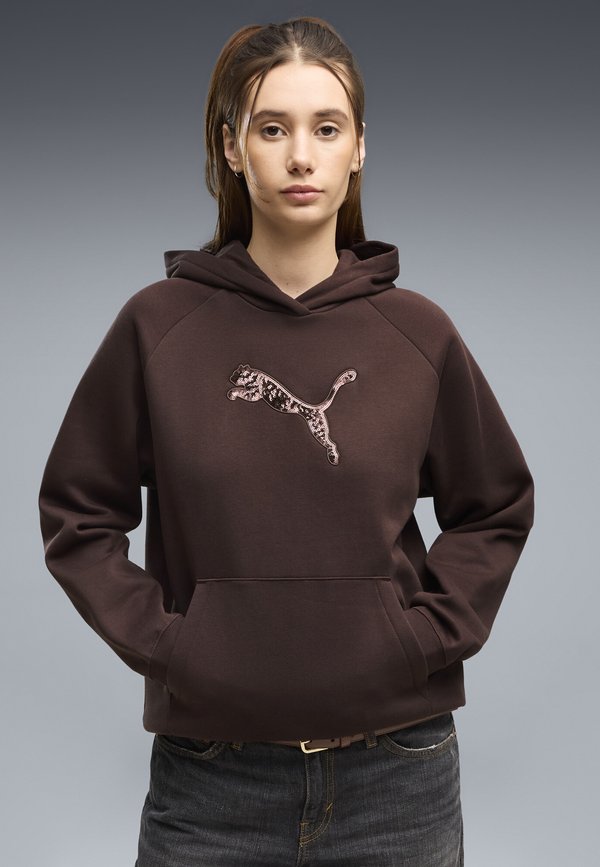 Puma SEQUINS STANDARD HOODIE - Hoodie - chocolate fondue