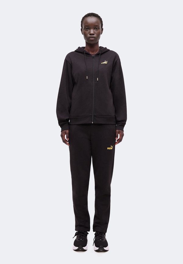 Puma METALLIC HOODED STANDARD SUIT - Tracksuit - black