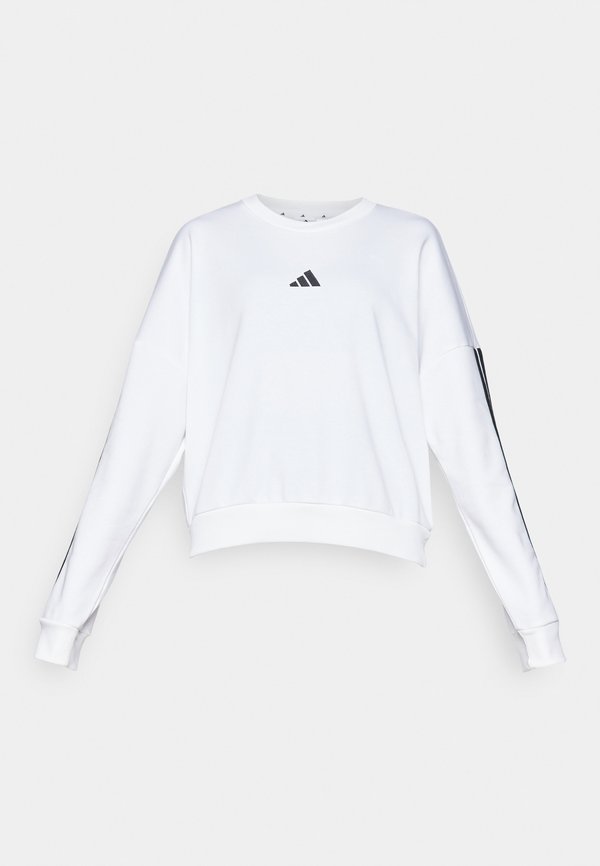 adidas Sportswear ESSENTIALS 3 STRIPES - Sweatshirt - white/black