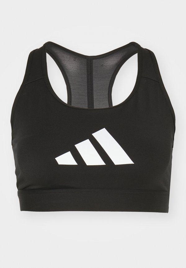 adidas Performance POWERREACT GRAPHIC - Light support sports bra - black