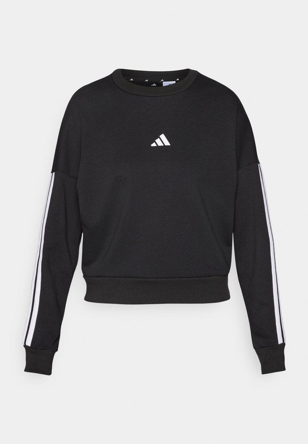 adidas Sportswear ESSENTIALS 3 STRIPES - Sweatshirt - black/white