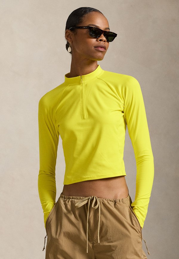 Polo Ralph Lauren SUEDED JERSEY CROPPED HALF-ZIP