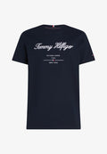 Tommy Hilfiger SCRIPT LOGO TEE - BRAND LOVE - Print T-shirt - desert sky