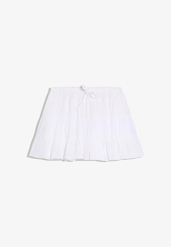 Bershka MINI SKIRT WITH BOW WAIST TIE - A-line skirt - white
