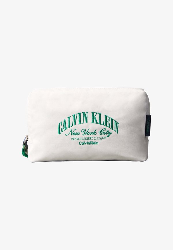 Calvin Klein GRAPHIC POUCH - Wash bag - bone white