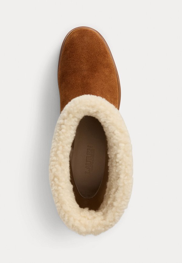 Lauren Ralph Lauren ALLYSON SHEARLING & SUEDE LACE-UP BOOTIE