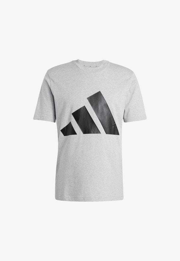 adidas Sportswear ESSENTIALS BIG LOGO SINGLE - Print T-shirt - medium grey heather   black