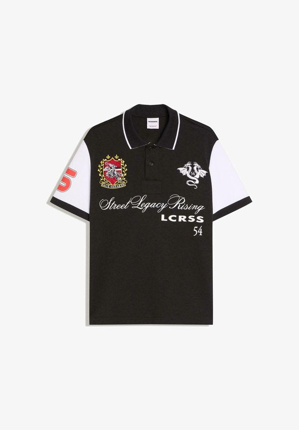 Bershka RETROSPORT - Polo shirt - black