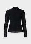 KARL LAGERFELD ELEGANT FLOCK MOCK NECK