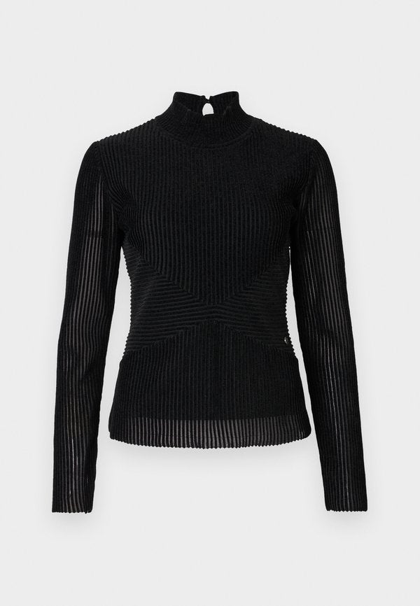 KARL LAGERFELD ELEGANT FLOCK MOCK NECK