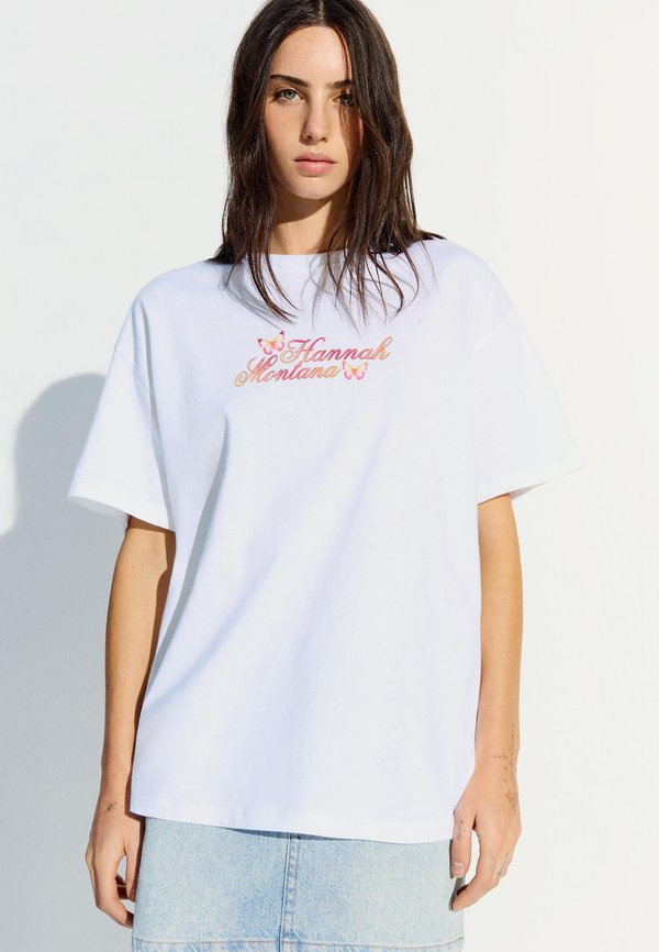 Bershka HANNAH MONTANA SHORT SLEEVET - Print T-shirt - white