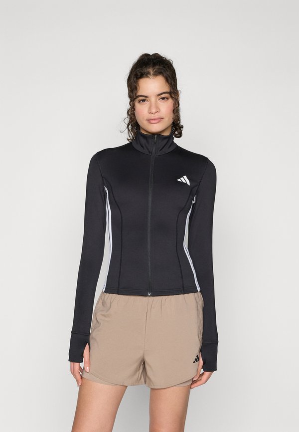 adidas Performance WORKOUT ESSENTIALS 3 STRIPES ZIP THROUGH - Training jacket - black/white