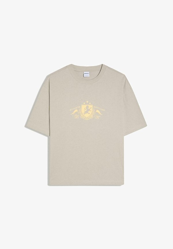 Bershka RELAXED FIT PRINT T-SHIRT - Print T-shirt - light grey